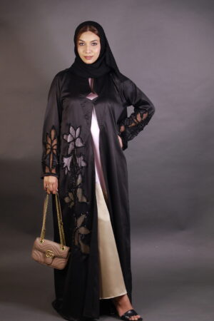 Black Crochet Abaya