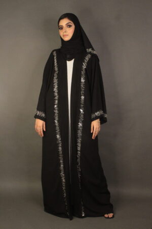 Pleated Twilight Jacket Style Abaya