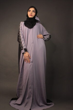 Lavender and Black Abaya