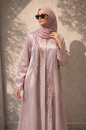 Pink Pothwork Abaya