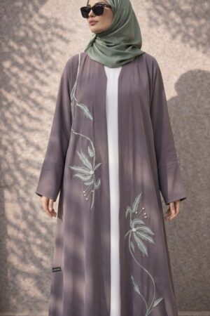 Serenity Embroidered Brown Abaya