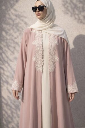 Safa Linen Blush Abaya