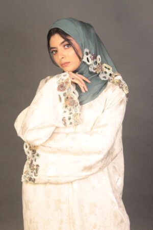 White Cutwork Abaya